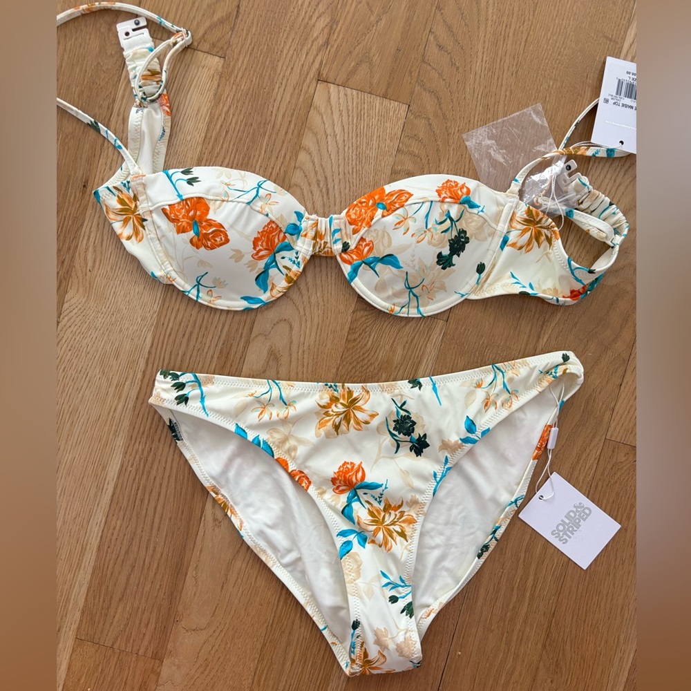 NEW SOLID AND STRIPED BIKINI SET ARLO BOTTOM MAISE TOP SOLID AND STRIPED